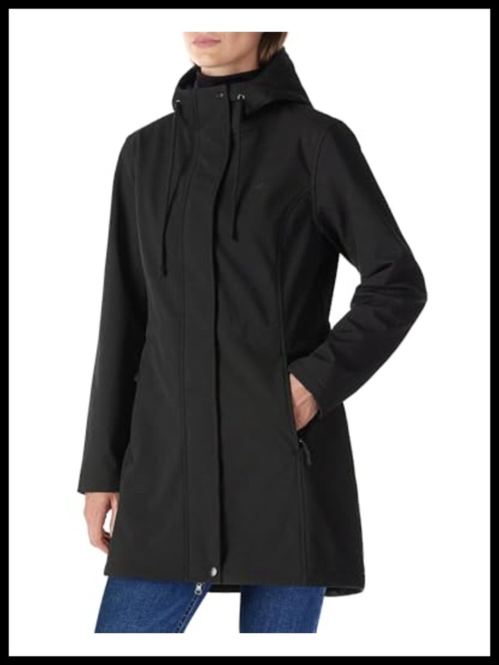 Women's Waterproof Fleece Lined Softshell Rain Coat with Hood